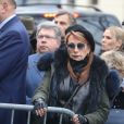 Julie Pietri - Arrivées aux obsèques de Michou en l'église Saint-Jean de Montmartre à Paris. Le 31 janvier 2020
