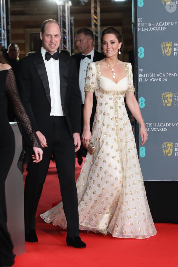 Le prince William, duc de Cambridge, et Catherine (Kate) Middleton, duchesse de Cambridge, lors de la 73ème cérémonie des British Academy Film Awards (BAFTA) au Royal Albert Hall à Londres, Royaume Uni, le 2 février 2020.