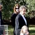 Nicolas Sarkozy, sa femme Carla Bruni et leur fille Giulia arrivent au musée de l'Acropole à Athènes. Le 24 octobre 2017.