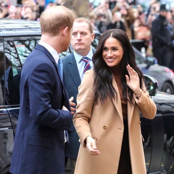 Le prince Harry, duc de Sussex, et Meghan Markle, duchesse de Sussex, en visite à la Canada House à Londres le 7 janvier 2020.