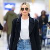 Margot Robbie arrive à l'aéroport JFK à New York en provenance de Londres où elle a assisté à la cérémonie des BAFTA, le 3 février 2020.