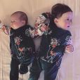 Rimy (1 an) et Zélie (née le 1er décembre 2019), les enfants de Tiffany et Justin de "Mariés au premier regard". Photo prise en 2020.