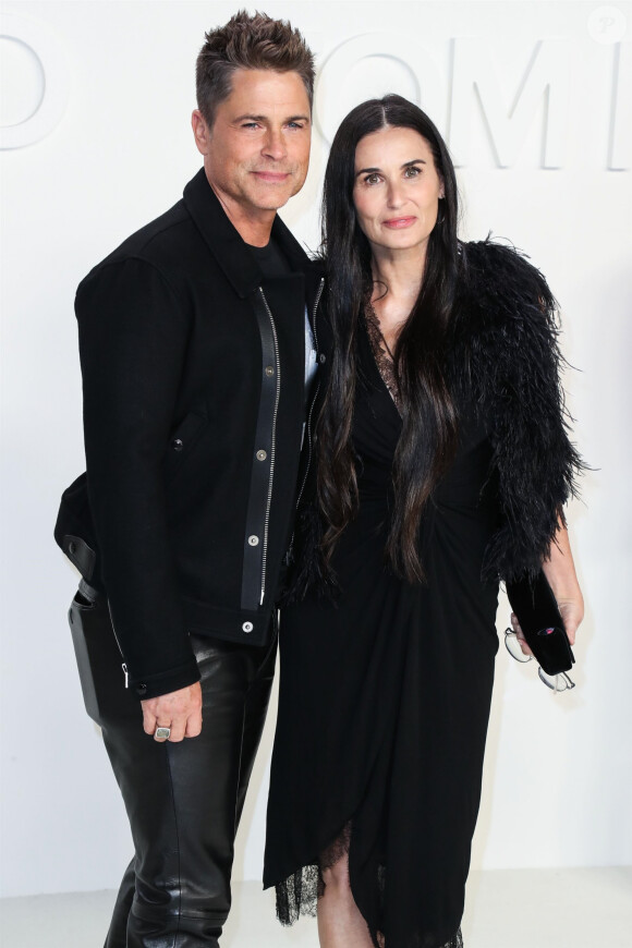 Rob Lowe et Demi Moore assistent au défilé Tom Ford, collection automne-hiver 2020-2021, aux Milk Studios. Hollywood, Los Angeles, le 7 février 2020.