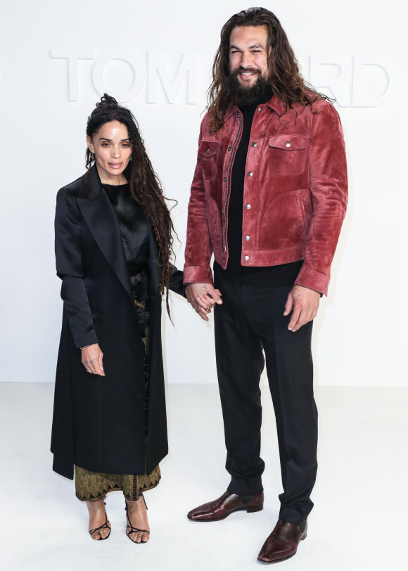 Lisa Bonet et son mari Jason Momoa assistent au défilé Tom Ford, collection automne-hiver 2020-2021, aux Milk Studios. Hollywood, Los Angeles, le 7 février 2020.
