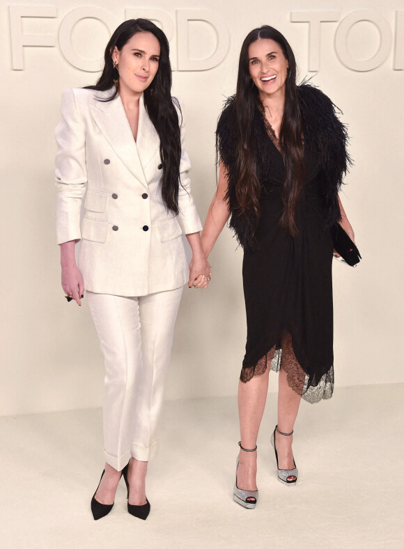 Rumer Willis et Demi Moore assistent au défilé Tom Ford, collection automne-hiver 2020-2021, aux Milk Studios. Hollywood, Los Angeles, le 7 février 2020.