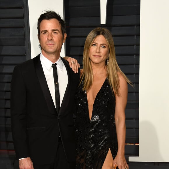 Justin Theroux et Jennifer Aniston lors de la Vanity Fair Oscar viewing party 2017 au Wallis Annenberg Center for the Performing Arts à Beverly Hills, le 26 février 2017. © Byron Purvis/AdMedia via ZUMA Wire/Bestimage