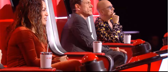 Pascal Obispo, Marc Lavoine et Amel Bent - Extrait de l'émission de "The Voice" diffusée samedi 15 février 2020, TF1
