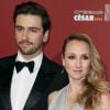 Audrey Lamy enceinte et son compagnon Thomas Sabatier - Photocall lors de la 41ème cérémonie des Cesar au théâtre du Châtelet à Paris, le 26 février 2016. © Borde-Jacovides/Bestimage