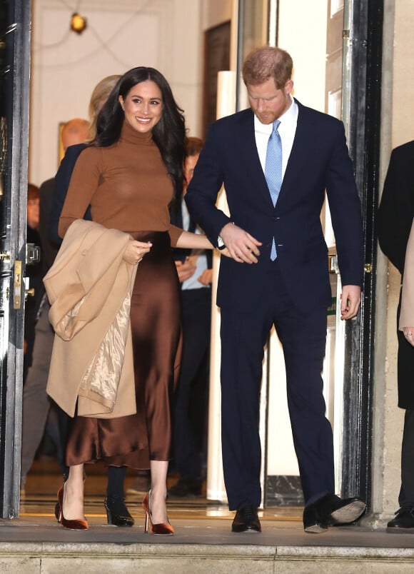 Le prince Harry, duc de Sussex, et Meghan Markle, duchesse de Sussex, en visite à la Canada House à Londres le 7 janvier 2020.
