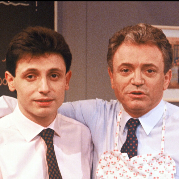 Jacques Martin et son fils David. Le 15 février 1989.