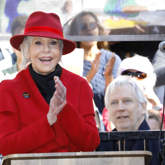 Jane Fonda à la manifestation Fire Drill Friday dans les rues de Los Angeles, le 7 février 2020 © Future-Image via Zuma/Bestimage
