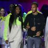Naomi Campbell et Lewis Hamilton lors du défilé Tommy Hilfiger (collection Tommy x Lewis, en collaboration avec Lewis Hamilton) lors de la Fashion Week de Londres. Le 16 février 2020.