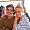 Albert Spano et Elodie Gossuin- Record du monde du plus grand Italian Kiss, le plus grand nombre de couples mangeant le même spaghetti, au restaurant Vapiano de La Défense, à Paris, le 14 février 2020, pour la Saint-Valentin.