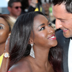 Hapsatou Sy et son compagnon Vincent Cerutti - Montée des marches du film "D'Après une Histoire Vraie" lors du 70ème Festival International du Film de Cannes. Le 27 mai 2017. © Borde-Jacovides-Moreau / Bestimag