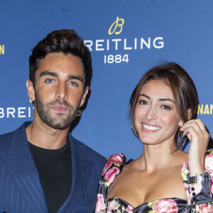 Valentin Léonard et sa compagne Rachel Legrain-Trapani (Miss France 2007) lors de la soirée de réouverture de la boutique "Breitling", située rue de la Paix. Paris, le 3 octobre 2019. © Olivier Borde/Bestimage