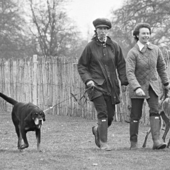 La princesse Anne et son chien en 1978 à Badminton.