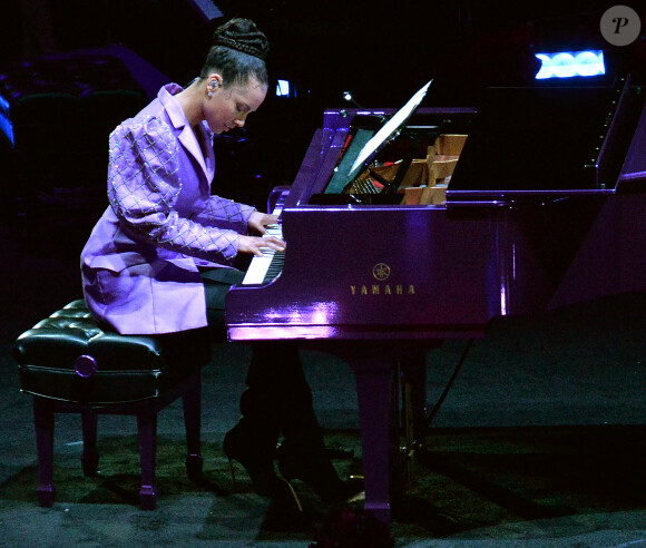 Alicia Keys lors de l'hommage à Kobe Bryant au Staples Centers de Los Angeles, le 24 février 2020.