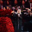  Christina Aguilera chante Ave Maria lors de l'hommage publique à Kobe Bryant et sa fille Gianna, le 24 février 2020 au Staples Centers de Los Angeles.  