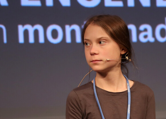 Greta Thunberg lors d'une conférence de presse du mouvement Friday for Future à Madrid le 6 décembre 2019.