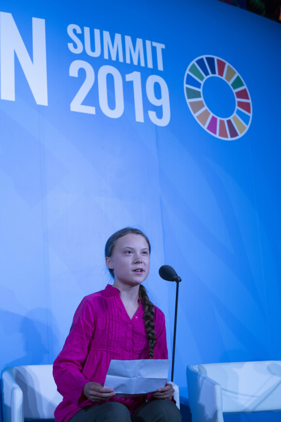 Greta Thunberg - Une selection de photos de l'ONU pour le sommet sur le rechauffement climatique, le 23 septembre 2019.  Greta Thunberg, Climate Activist, speaks at the opening of the UN Climate Action Summit 2019. on September 23rd 201923/09/2019 - New York