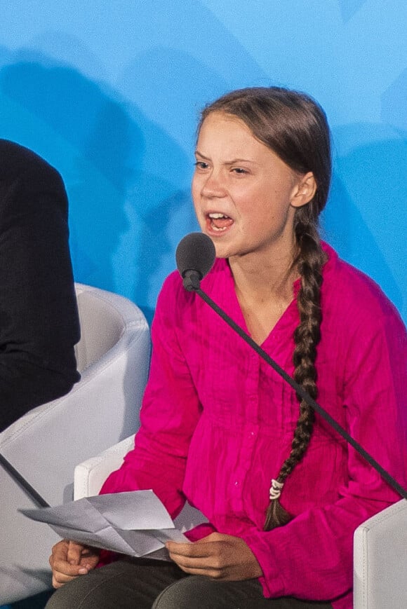 Greta Thunberg participe au sommet sur le climat à l'ONU à New York, le 23 septembre 2019. La jeune activiste a accusé plusieurs pays, dont la France, d'avoir notamment brisé ses rêves.23/09/2019 - New York