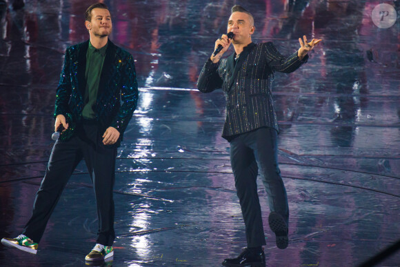 Robbie Williams - Finale de l'émission X Factor à Milan, le 12 décembre 2019. Finale emission X Factor,Mmilan, 12/12/201913/12/2019 - Milan