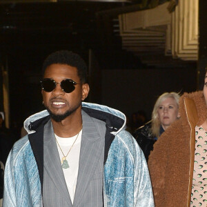 Usher et sa compagne Jennifer Goicoechea en backstage du défilé de mode prêt-à-porter "Off-White" automne-hiver 2020/2021 lors de la semaine de la mode à Paris, France, le 27 février 2020. © Veeren-Clovis/bestimage