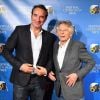 Jean Dujardin et Roman Polanski durant la soirée de clôture de la 1ere édition du Festival Ciné Roman à Nice le 26 octobre 2019. © Bruno Bebert / Bestimage