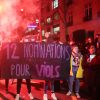 Manifestation contre la nomination de Roman Polanski avant la cérémonie des César 2020 à Paris, le 28 février 2020.
