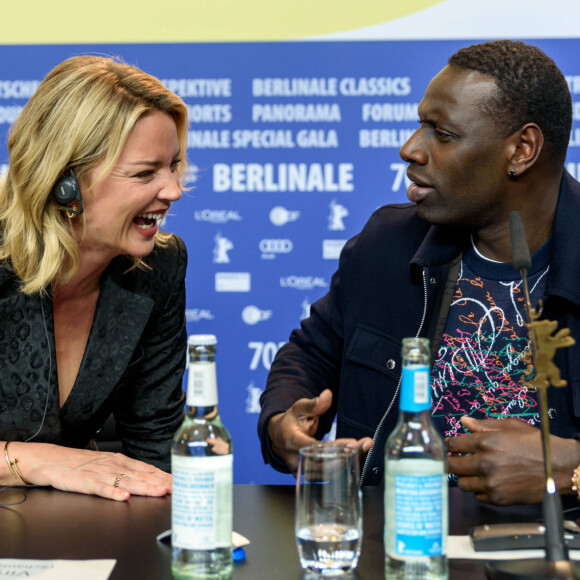 Virginie Efira, Omar Sy à la conférence de presse du film "Police Night Shift" lors de la 70ème édition du festival international du film de Berlin (La Berlinale 2020), le 28 février 2020.