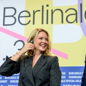 Virginie Efira, Omar Sy à la conférence de presse du film "Police Night Shift" lors de la 70ème édition du festival international du film de Berlin (La Berlinale 2020), le 28 février 2020.