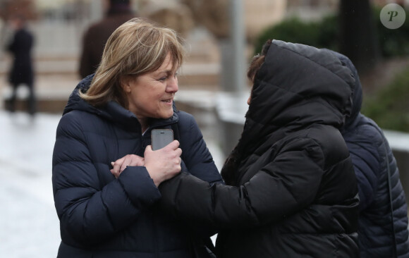 Marie-Laure Augry - Sorties des obsèques d'Hervé Bourges en l'église Saint-Eustache à Paris le 2 mars 2020.