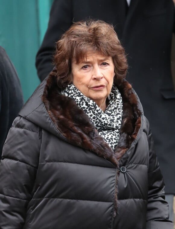 Michèle Cotta - Sorties des obsèques d'Hervé Bourges en l'église Saint-Eustache à Paris le 2 mars 2020.