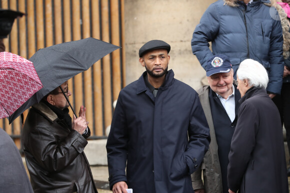 Patrick Bourges - Sorties des obsèques d'Hervé Bourges en l'église Saint-Eustache à Paris le 2 mars 2020.