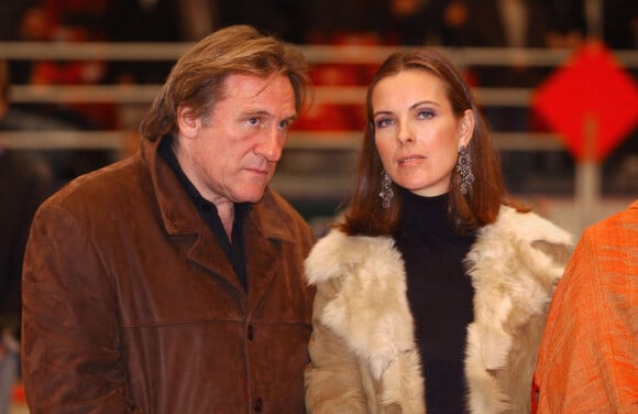 Gérard Depardieu et Carole Bouquet. Paris. Le 1er décembre 2001. © Edwin Cook/ABACA