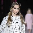 Gigi Hadid - Défilé Miu Miu collection prêt-à-porter Automne/Hiver 2020-2021 lors de la Fashion Week à Paris, le 3 mars 2020.