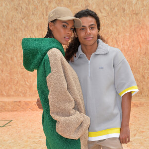 Tina Kunakey (Cassel) et son frère Zakari Kunakey assistent au défilé Lacoste, collection prêt-à-porter automne-hiver 2020-2021 au Tennis Club de Paris. Paris, le 3 mars 2020. © Veeren Ramsamy-Christophe Clovis /Bestimage