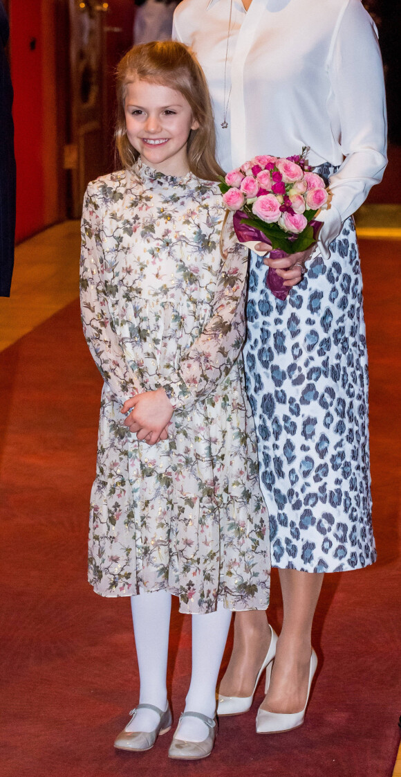 La princesse Estelle de Suède - La famille royale de Suède assiste au concert de l'école de musique "Lilla Akademien" à Stockholm, le 13 février 2020.