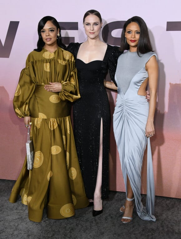 Tessa Thompson, Evan Rachel Wood et Thandie Newton assistent à la projection de la saison 3 de la série "Westworld" au TCL Chinese Theatre. Los Angeles, le 5 mars 2020.