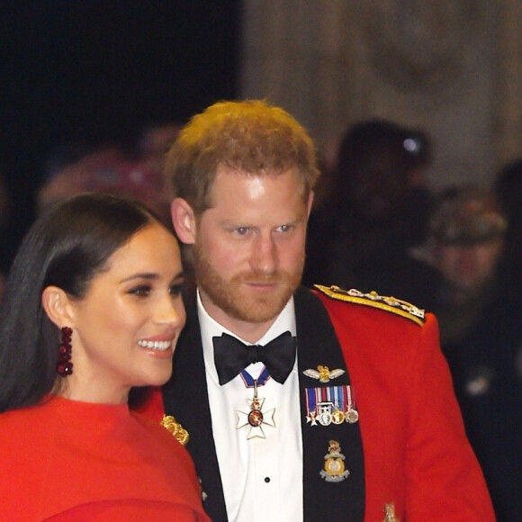 Le prince Harry, duc de Sussex, et Meghan Markle, duchesse de Sussex, assistent au festival de musique de Mountbatten au Royal Albert Hall de Londres, Royaume Uni, le 7 mars 2020.