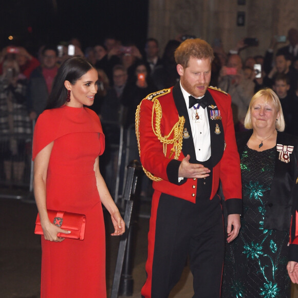 Le prince Harry, duc de Sussex, et Meghan Markle, duchesse de Sussex, assistent au festival de musique de Mountbatten au Royal Albert Hall de Londres, Royaume Uni, le 7 mars 2020.