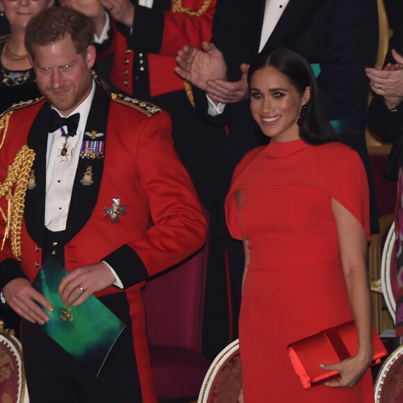 Le prince Harry, duc de Sussex, et Meghan Markle, duchesse de Sussex, assistent au festival de musique de Mountbatten au Royal Albert Hall de Londres, Royaume Uni, le 7 mars 2020.