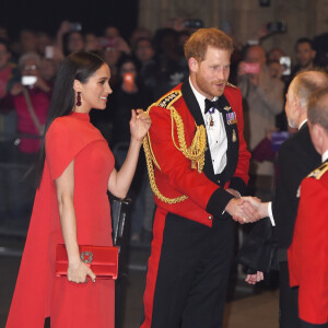 Le prince Harry, duc de Sussex, et Meghan Markle, duchesse de Sussex, assistent au festival de musique de Mountbatten au Royal Albert Hall de Londres, Royaume Uni, le 7 mars 2020.