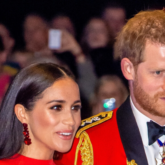 Le prince Harry, duc de Sussex, et Meghan Markle, duchesse de Sussex, assistent au festival de musique de Mountbatten au Royal Albert Hall de Londres, Royaume Uni, le 7 mars 2020.