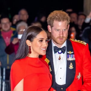 Le prince Harry, duc de Sussex, et Meghan Markle, duchesse de Sussex, assistent au festival de musique de Mountbatten au Royal Albert Hall de Londres, Royaume Uni, le 7 mars 2020.