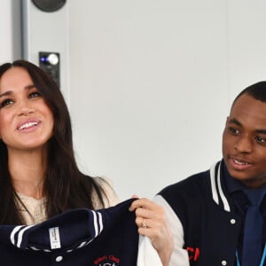 Meghan Markle, duchesse de Sussex, fait une visite surprise à l'école supérieure Robert Clack de Dagenham pour célébrer la "Journée internationale de la femme". Royaume Uni,. Le 7 mars 2020.