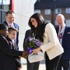 Meghan Markle, duchesse de Sussex, fait une visite surprise à l'école supérieure Robert Clack de Dagenham pour célébrer la "Journée internationale de la femme". Royaume Uni,. Le 7 mars 2020.