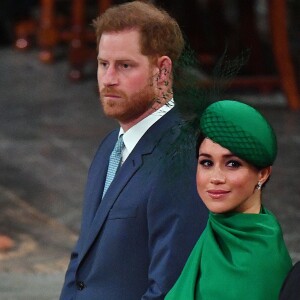 Le prince Harry, duc de Sussex, Meghan Markle, duchesse de Sussex - La famille royale d'Angleterre lors de la cérémonie du Commonwealth en l'abbaye de Westminster à Londres le 9 mars 2020.