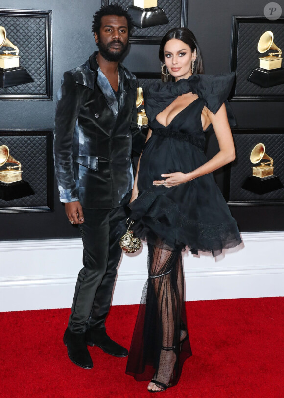 Gary Clark Jr. et sa femme Nicole Trunfio, enceinte à la 62ème soirée annuelle des Grammy Awards à Los Angeles, le 26 janvier 2020.
