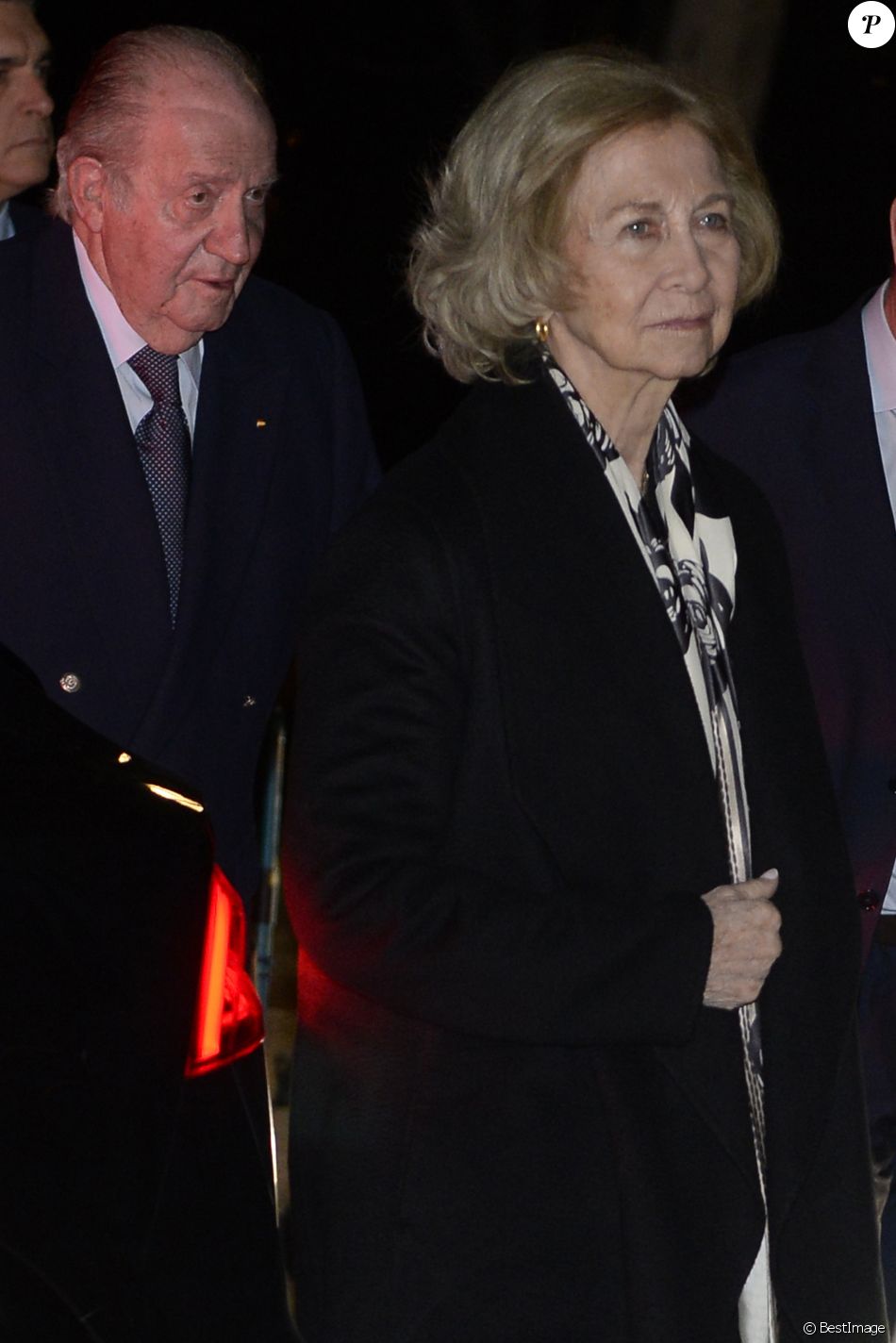 Le roi Juan Carlos et la reine Sofia d&#039;Espagne à leur arrivée aux obsèques de l&#039;homme d&#039;affaires mexicain Placido Arango à Madrid. Le 17 février 2020